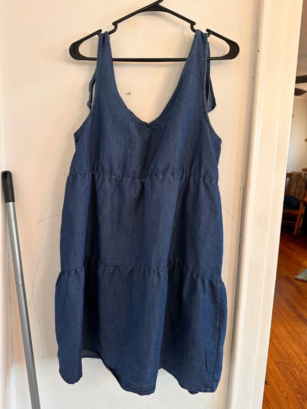 Denim Babydoll Dress 1X | Derek Heart  Festival Western Boho Country Cowgirl - Picture 3 of 8